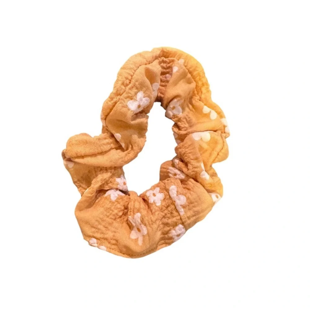 Floral Pattern Scrunchie Set - Yellow & Pink